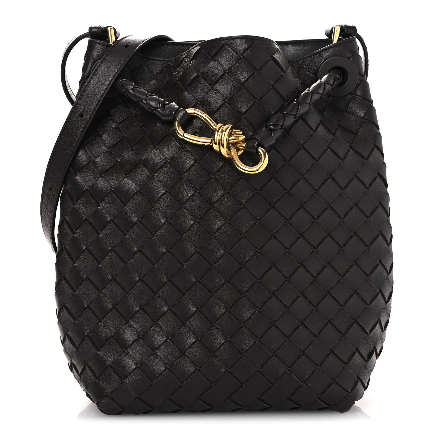 Nappa Intrecciato Small Andiamo Bucket Bag Fondant