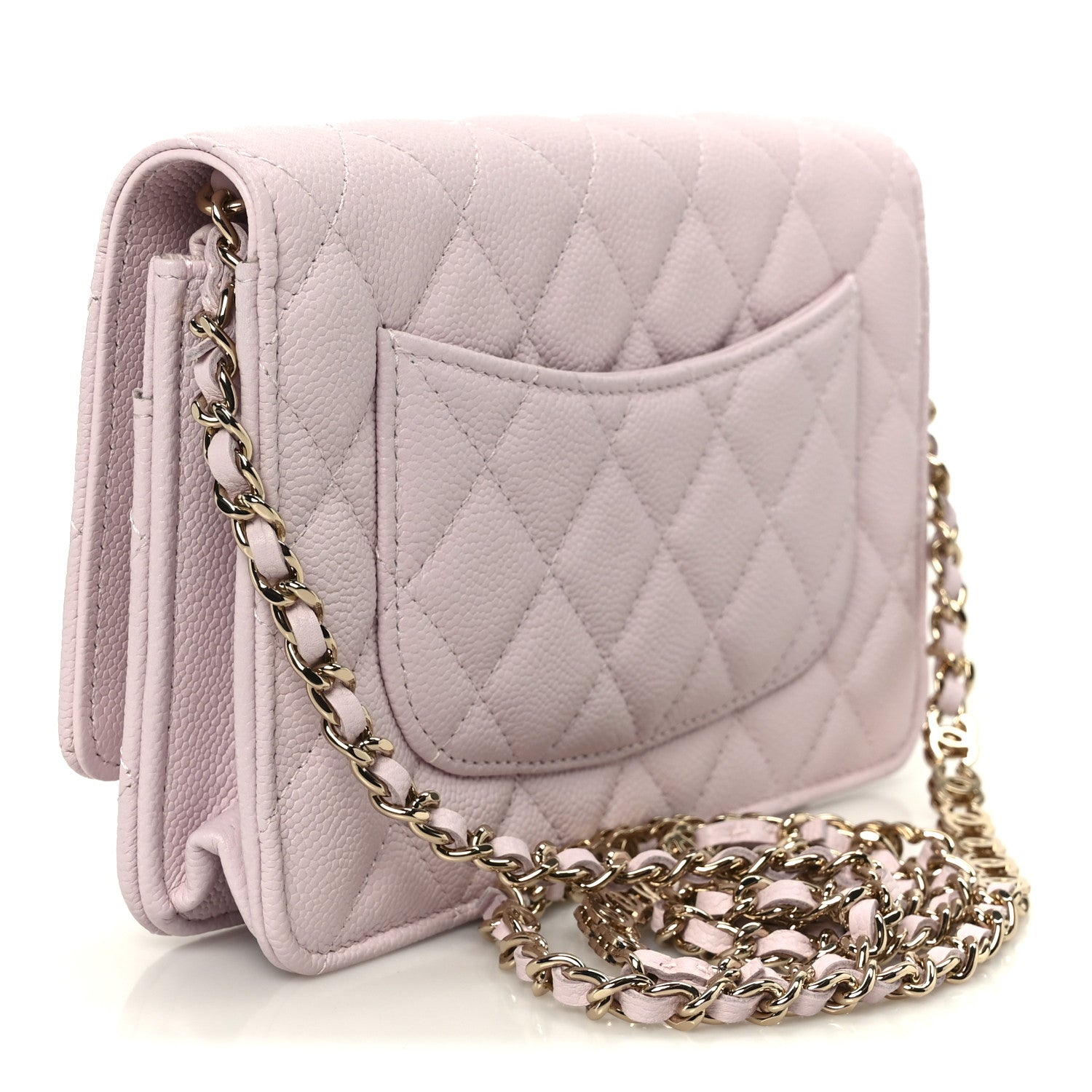 Chanel Caviar Quilted Tiny CC Wallet On Chain WOC Light Pink 3 of 12