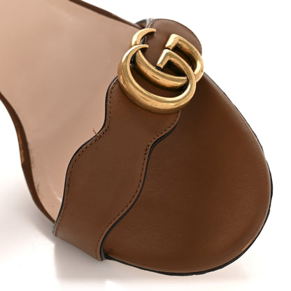 Gucci Lifford Calfskin GG Marmont Ankle Wrap 105mm Sandals 40.5 Cognac 8 of 10