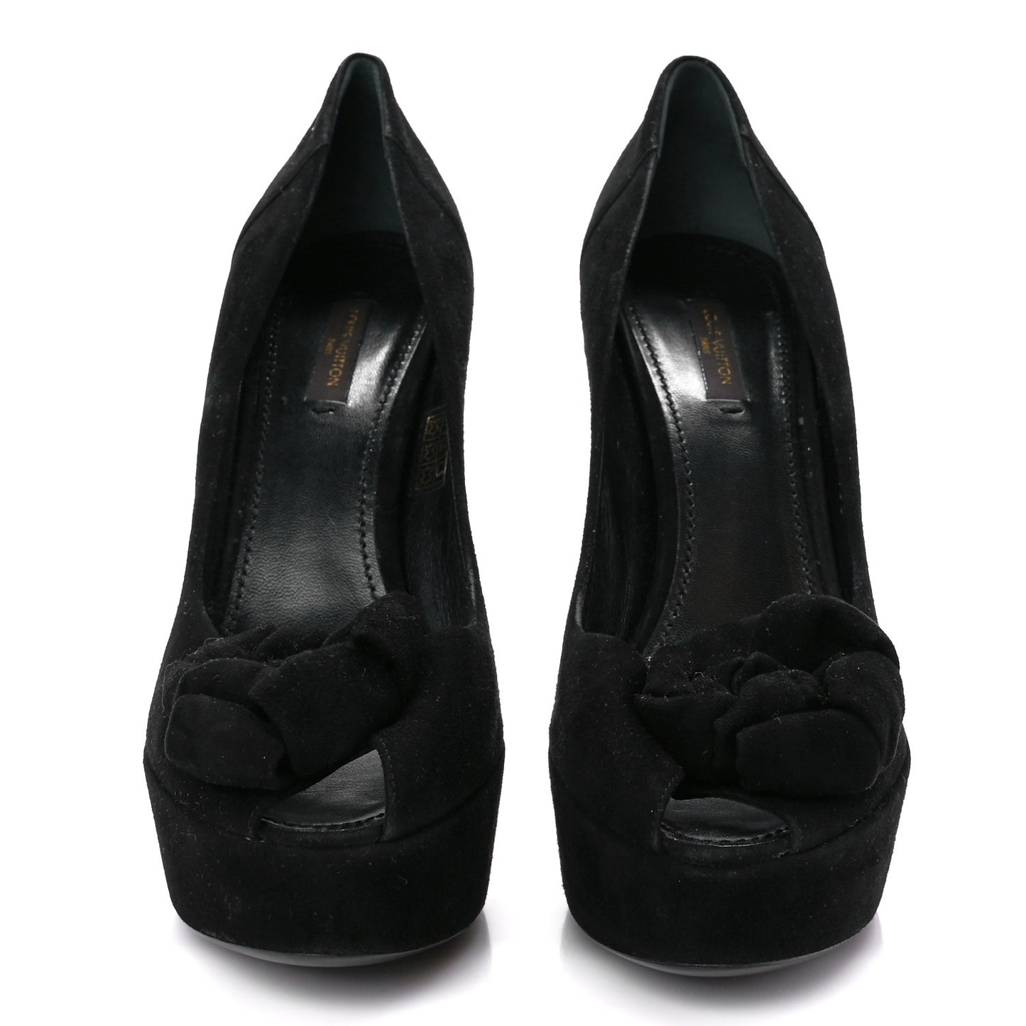 Suede Peep Toe Pumps 40 Black