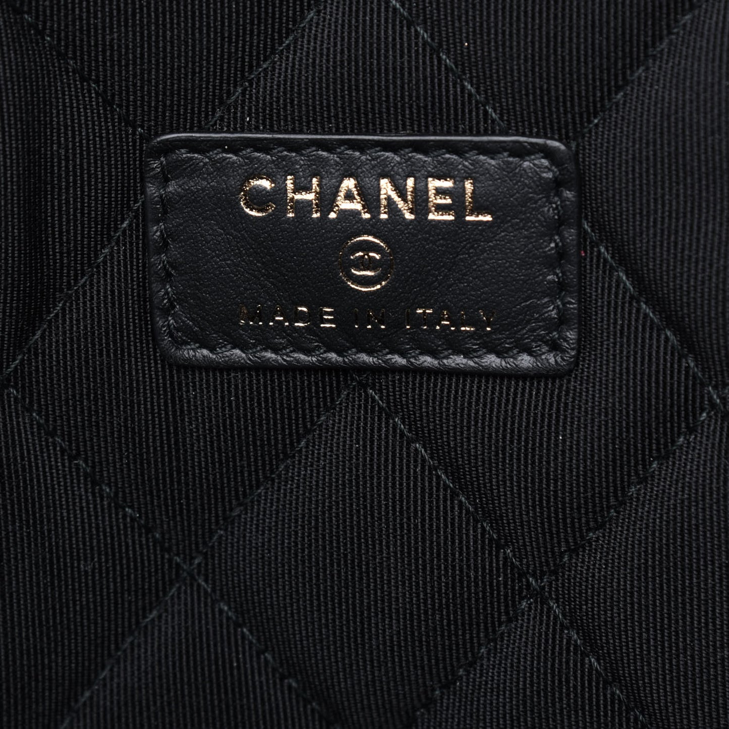 Caviar Quilted Large Golden Class Pouch Black