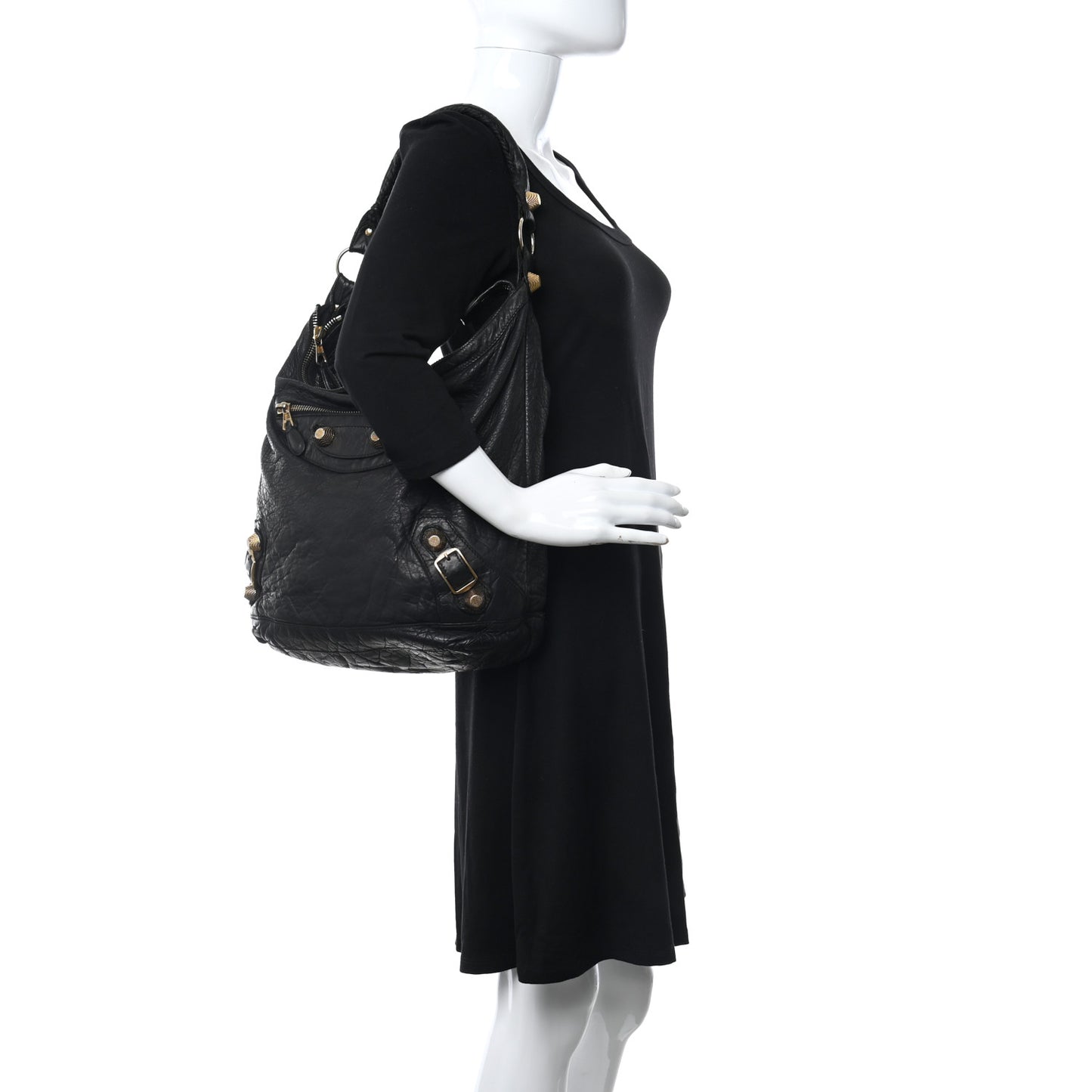 Agneau Giant 21 Gold Hardware Day Hobo Black