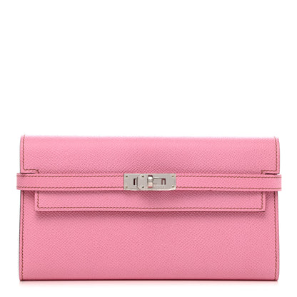 Hermes Epsom Kelly Longue Wallet 5P Pink 1 of 7