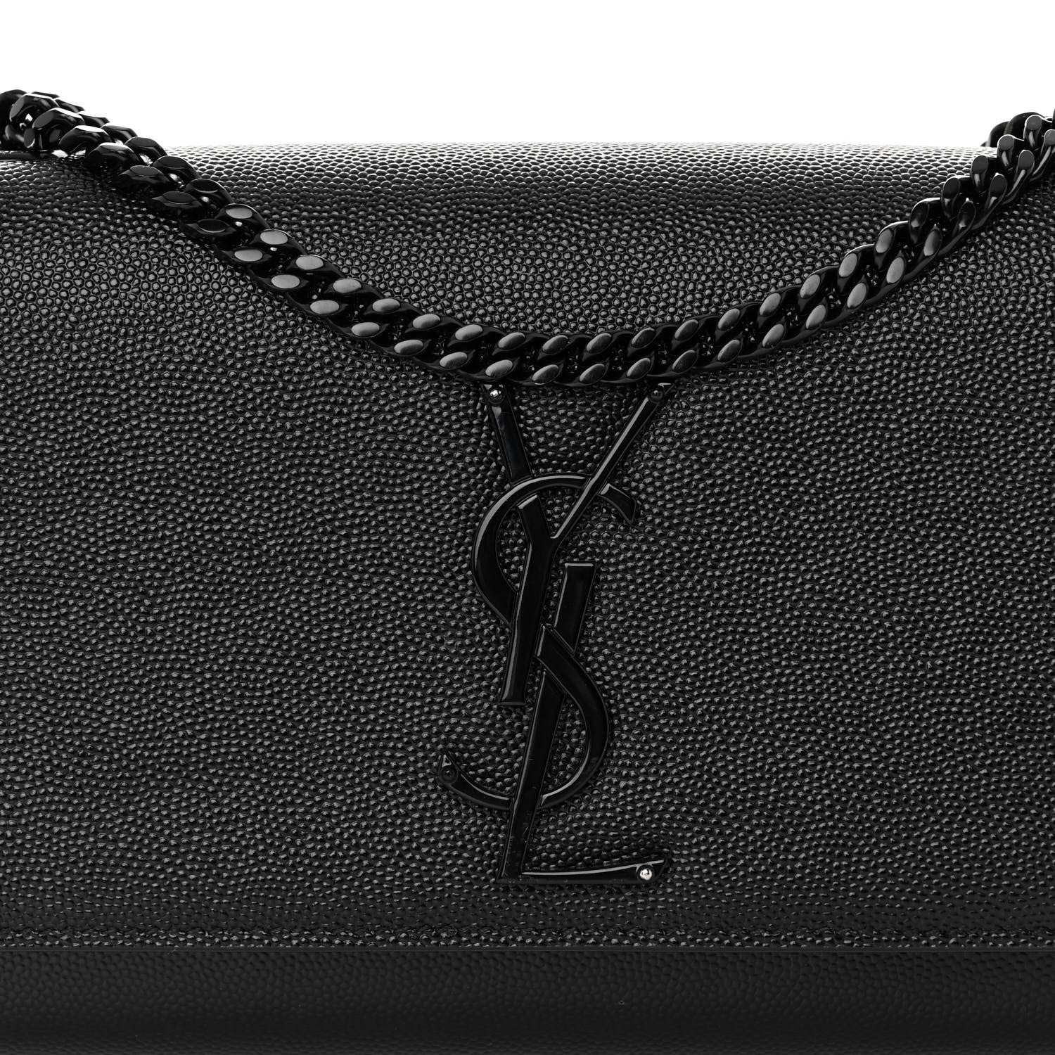 Saint Laurent Grain De Poudre Small Monogram Monochrome Kate Satchel Black 7 of 9
