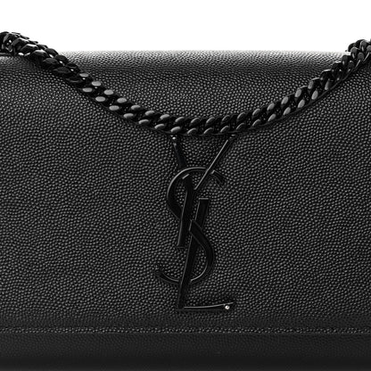 Saint Laurent Grain De Poudre Small Monogram Monochrome Kate Satchel Black 7 of 9