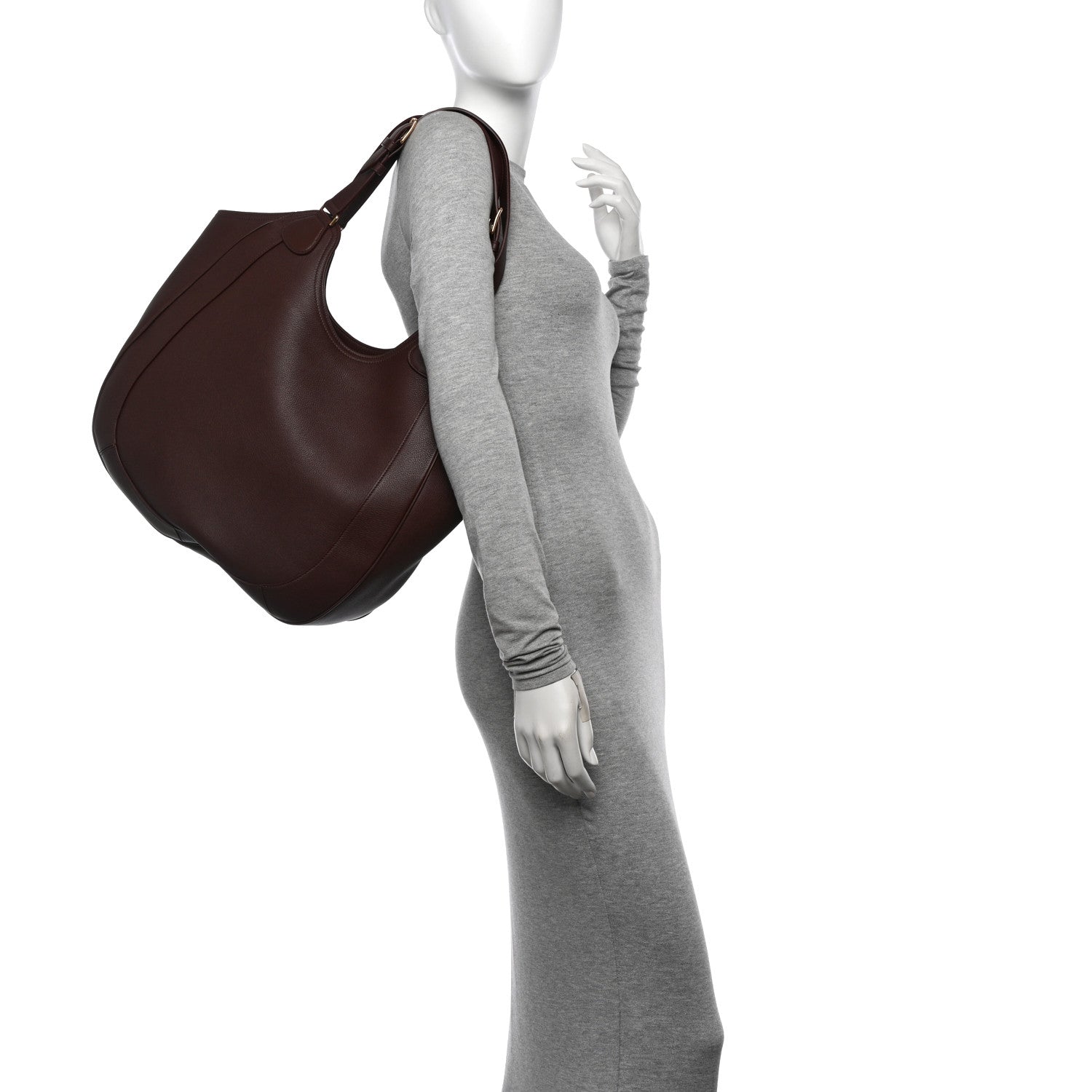 Celine Supple Calfskin Meo Hobo Chestnut 2 of 10