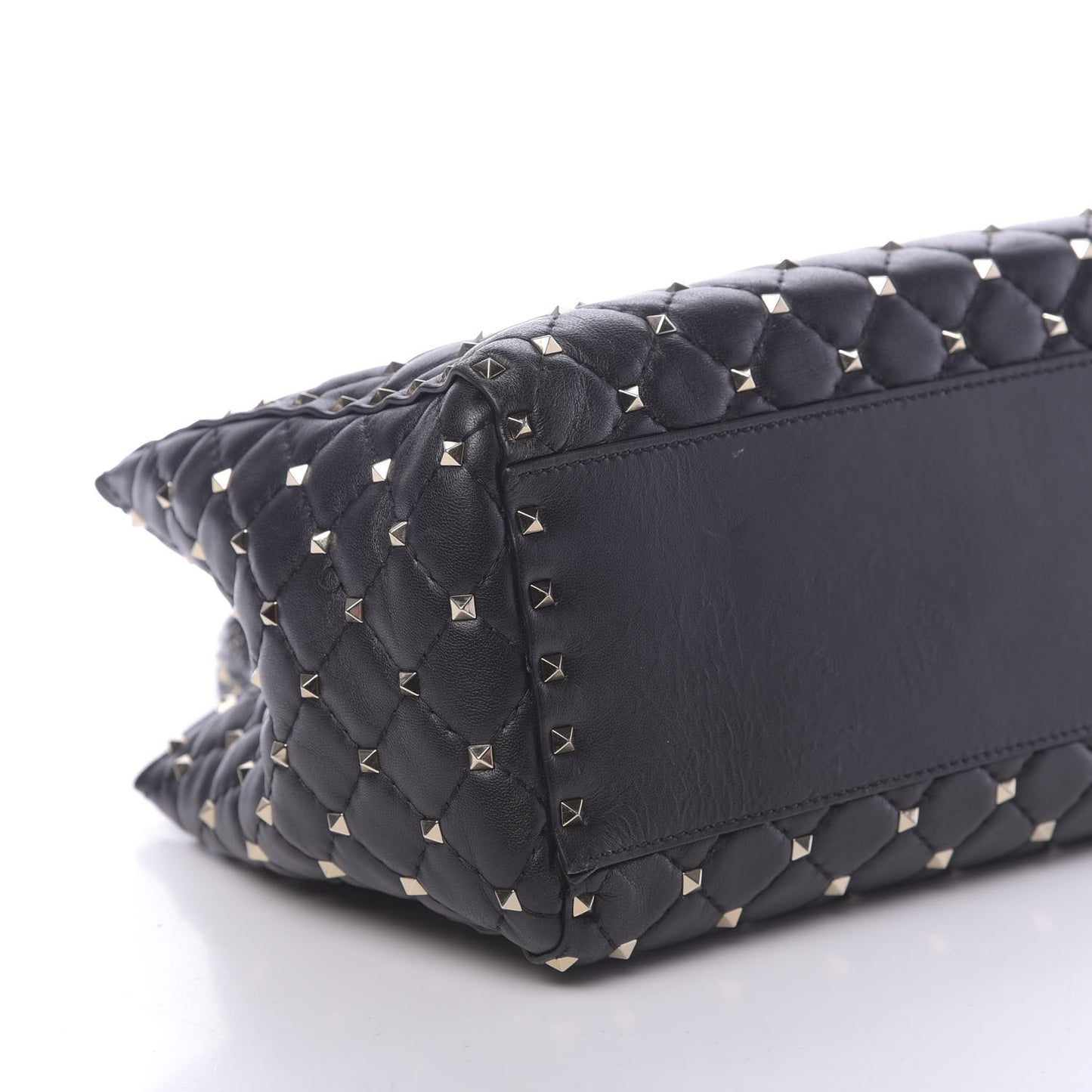 Nappa Rockstud Spike Double Handle Tote Black