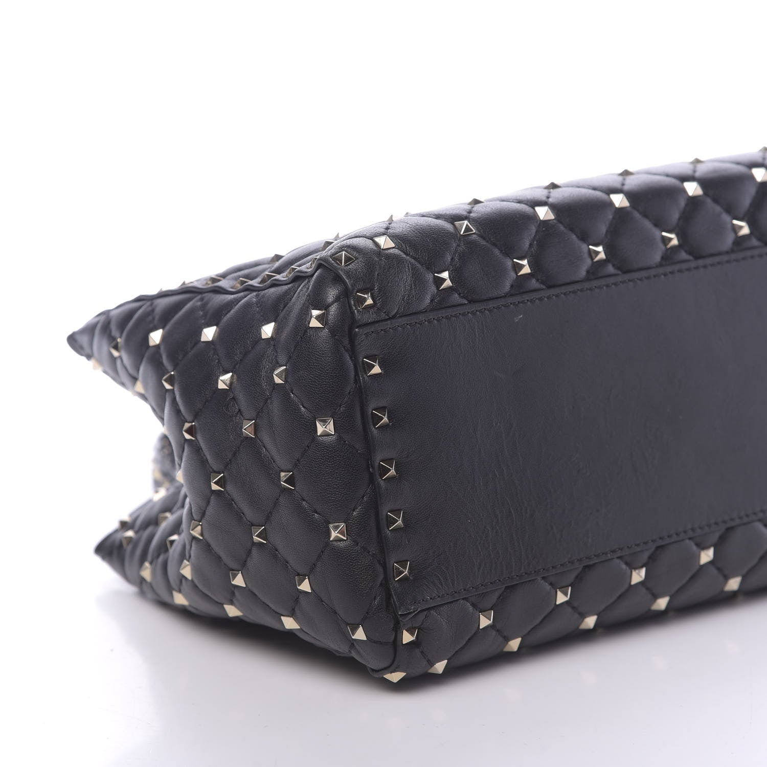 Valentino Garavani Nappa Rockstud Spike Double Handle Tote Black 8 of 15