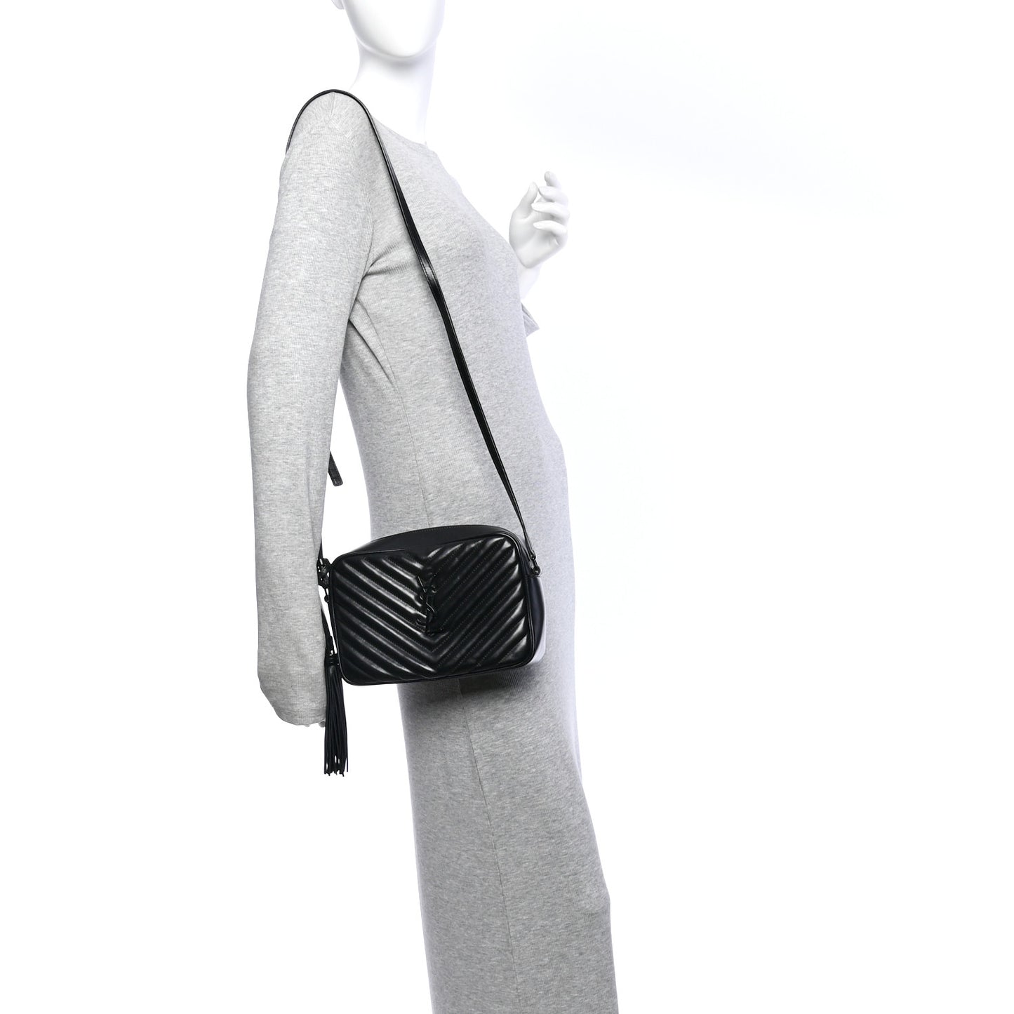 Calfskin Matelasse Monogram Monochrome Lou Camera Bag Black