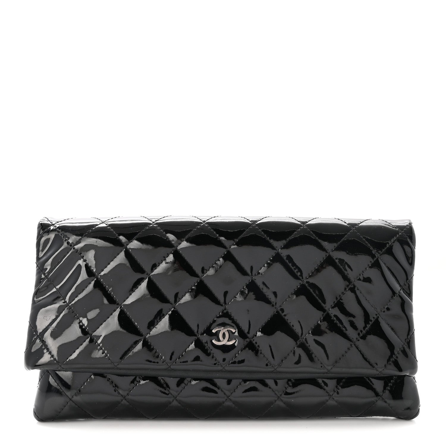 Chanel Patent Calfskin Quilted Beauty CC Clutch Black 1 of 7