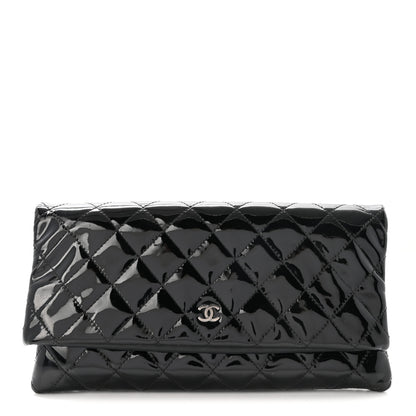 Chanel Patent Calfskin Quilted Beauty CC Clutch Black 1 of 7