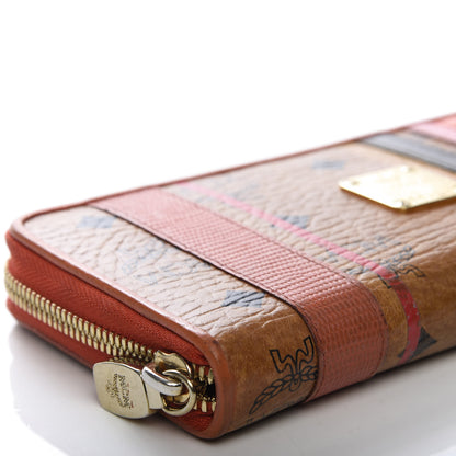 MCM Visetos Striped Zip Around Wallet Cognac 5 of 9