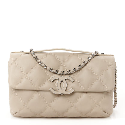 Chanel Calfskin Quilted Double Stitch Hamptons Clutch with Chain Beige Clair 1 of 11