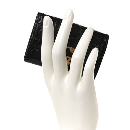 Gucci Guccissima Icon Signature 6 Key Holder Case Black 2 of 10