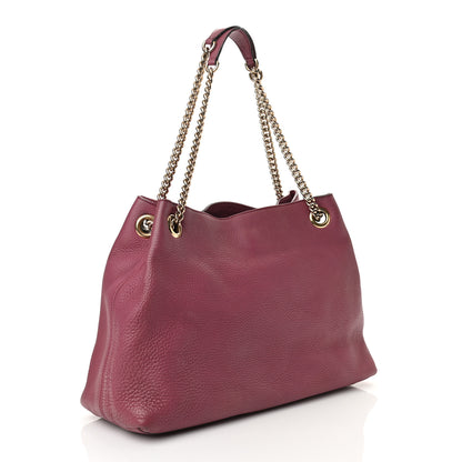 Gucci Pebbled Calfskin Medium Soho Chain Shoulder Bag Peonia Flower 3 of 12