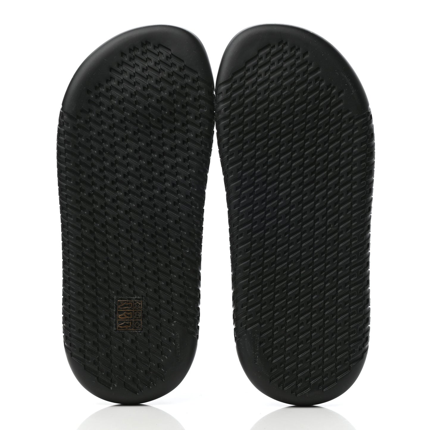 Calfskin Rubber Mens Doha Sandals 40 Black