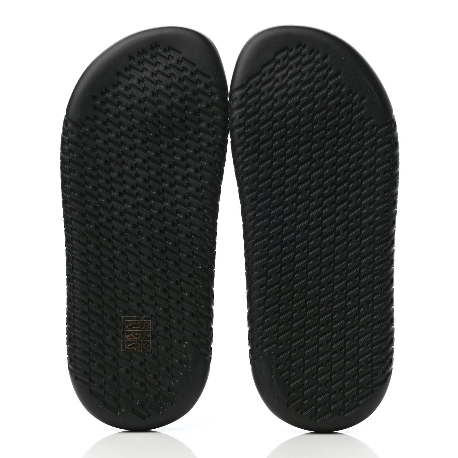 Hermes Calfskin Rubber Mens Doha Sandals 40 Black 5 of 8