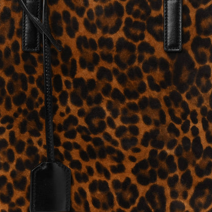 Saint Laurent Suede Leopard Print Toy Shopping Tote Naturale 7 of 9