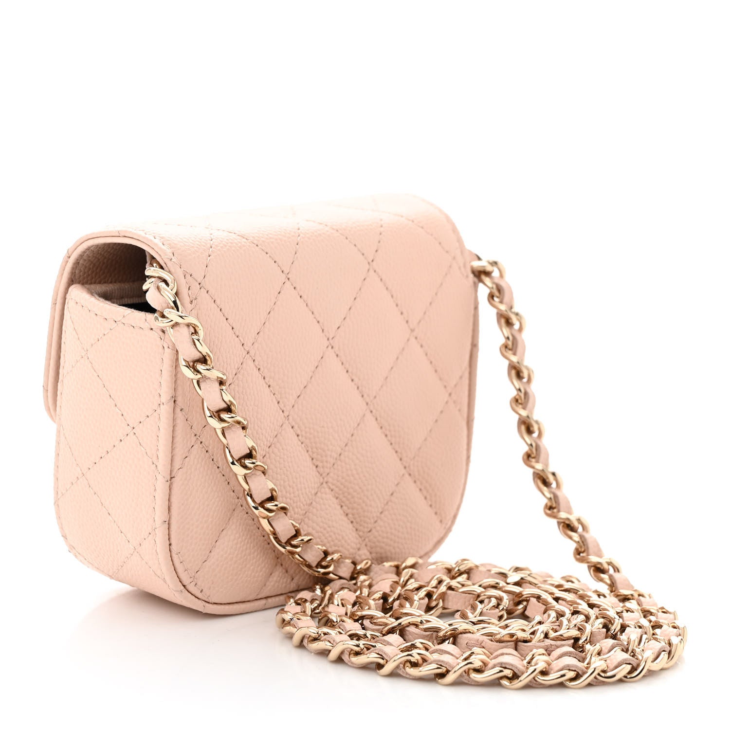 Chanel Caviar Quilted Mini Clutch With Chain Light Beige 3 of 12