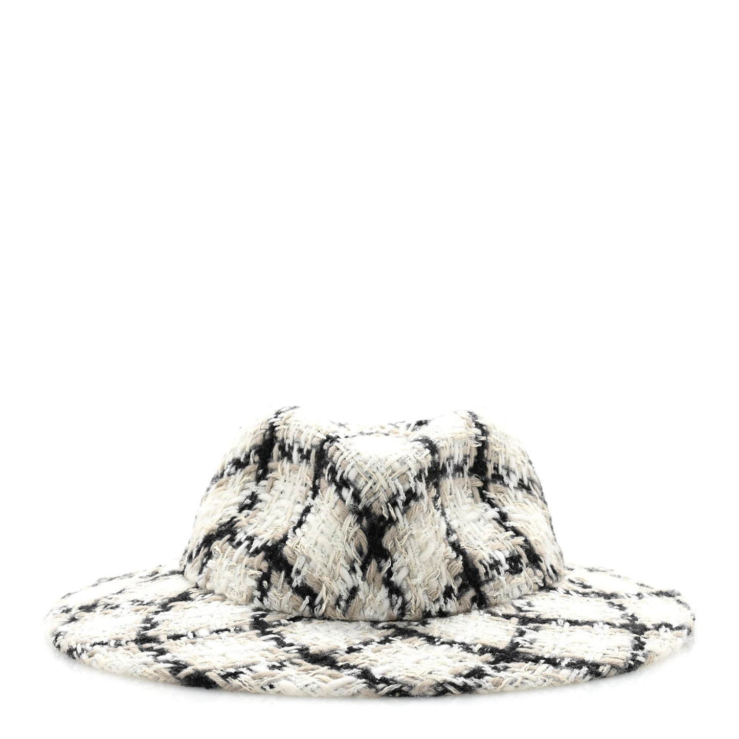 Tweed Hat M Ivory Black Grey