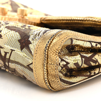 Louis Vuitton Monogram Brocade Thalie Clutch Gold 17 of 22