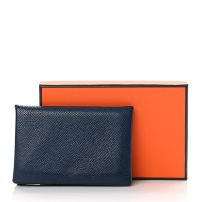 Hermes Epsom Calvi Card Case Bleu Indigo 8 of 8