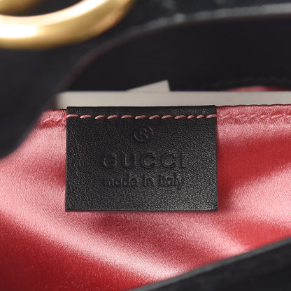 Gucci Velvet Matelasse Mini GG Marmont Shoulder Bag Black 6 of 10
