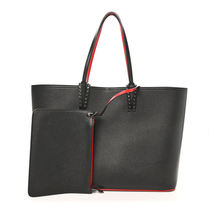 Christian Louboutin Calfskin Spikes East West Cabata Tote Black 2 of 9