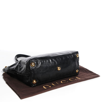Gucci Calfskin Medium Babouska Shopping Tote Black 4 of 7