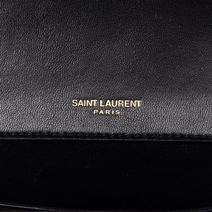 Saint Laurent Lambskin Matelasse Chevron Monogram Small Sulpice Bag Black 8 of 10