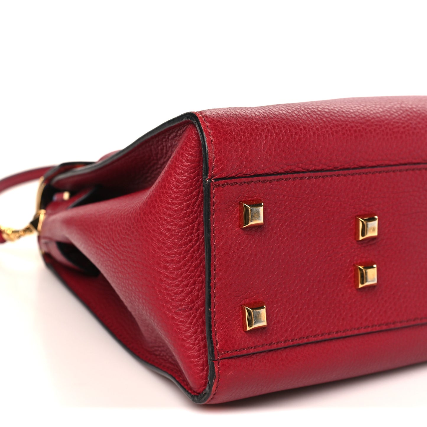 Grained Calfskin Medium My Rockstud Frame Bag Rosso Valentino