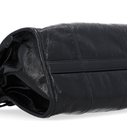 Prada Glossy Calfskin Triangle Medium Bonnie Shoulder Bag Black 11 of 12