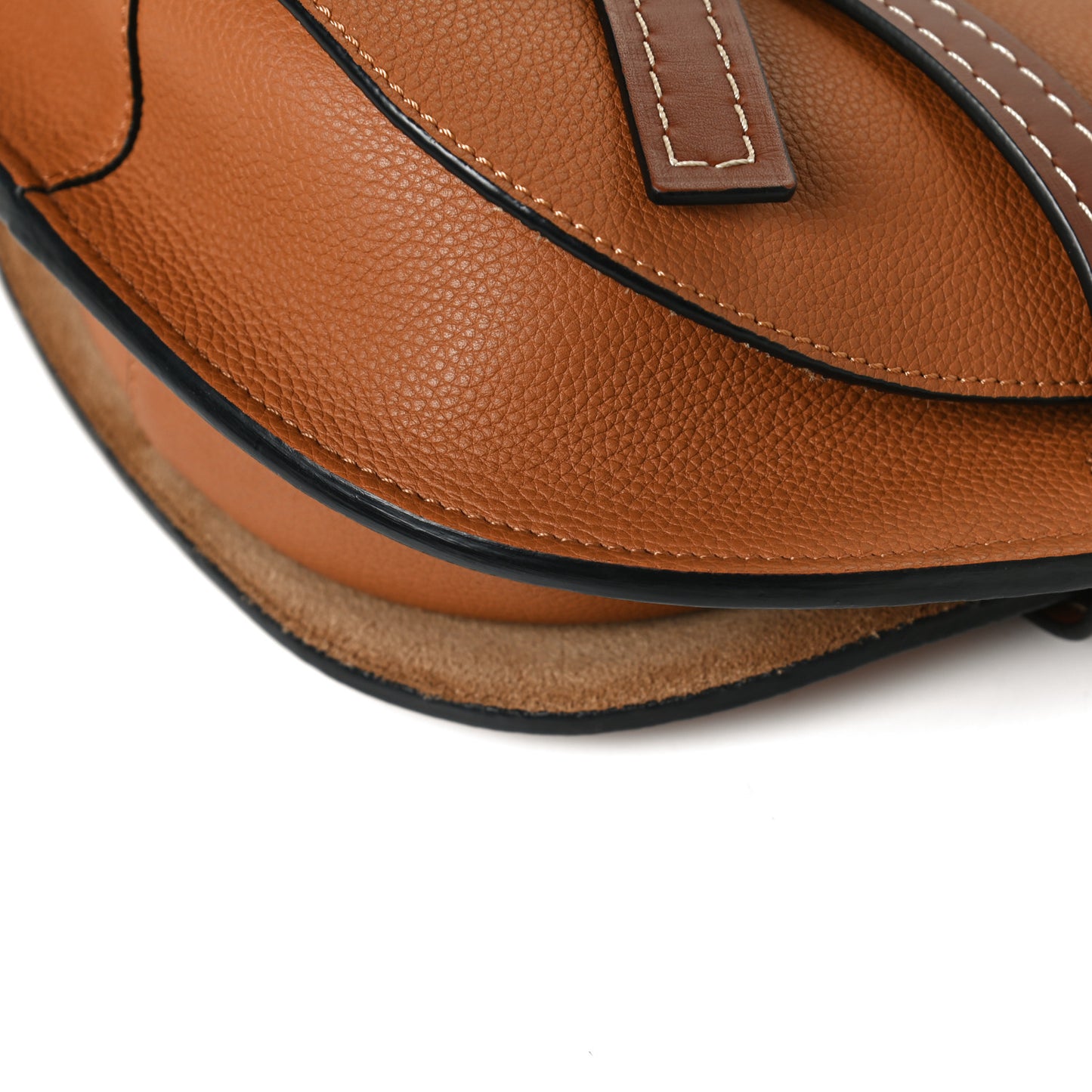 Grained Calfskin Small Gate Crossbody Bag Caramel Pecan