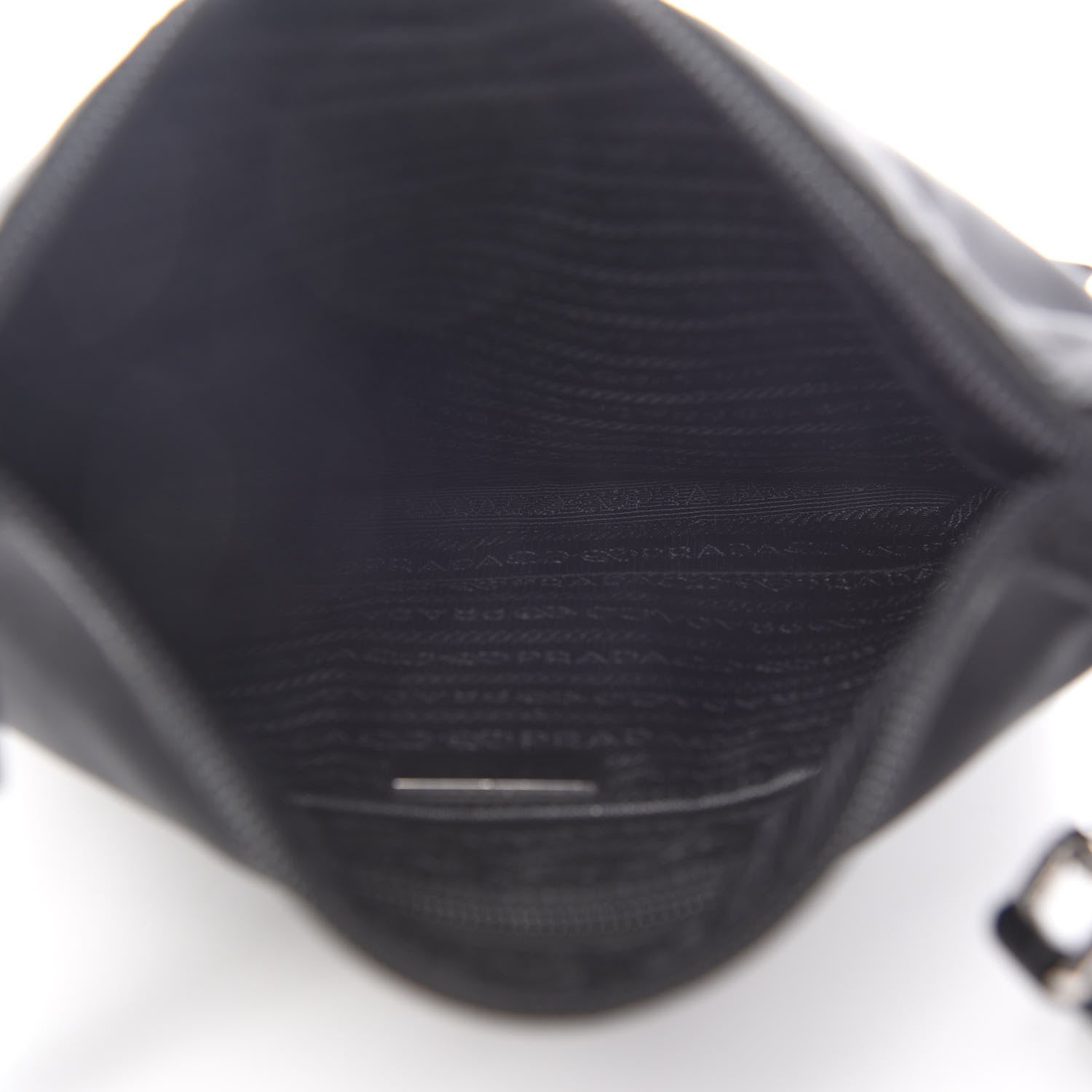 Prada Tessuto Nylon Saffiano Flat Messenger Bag Black 5 of 7