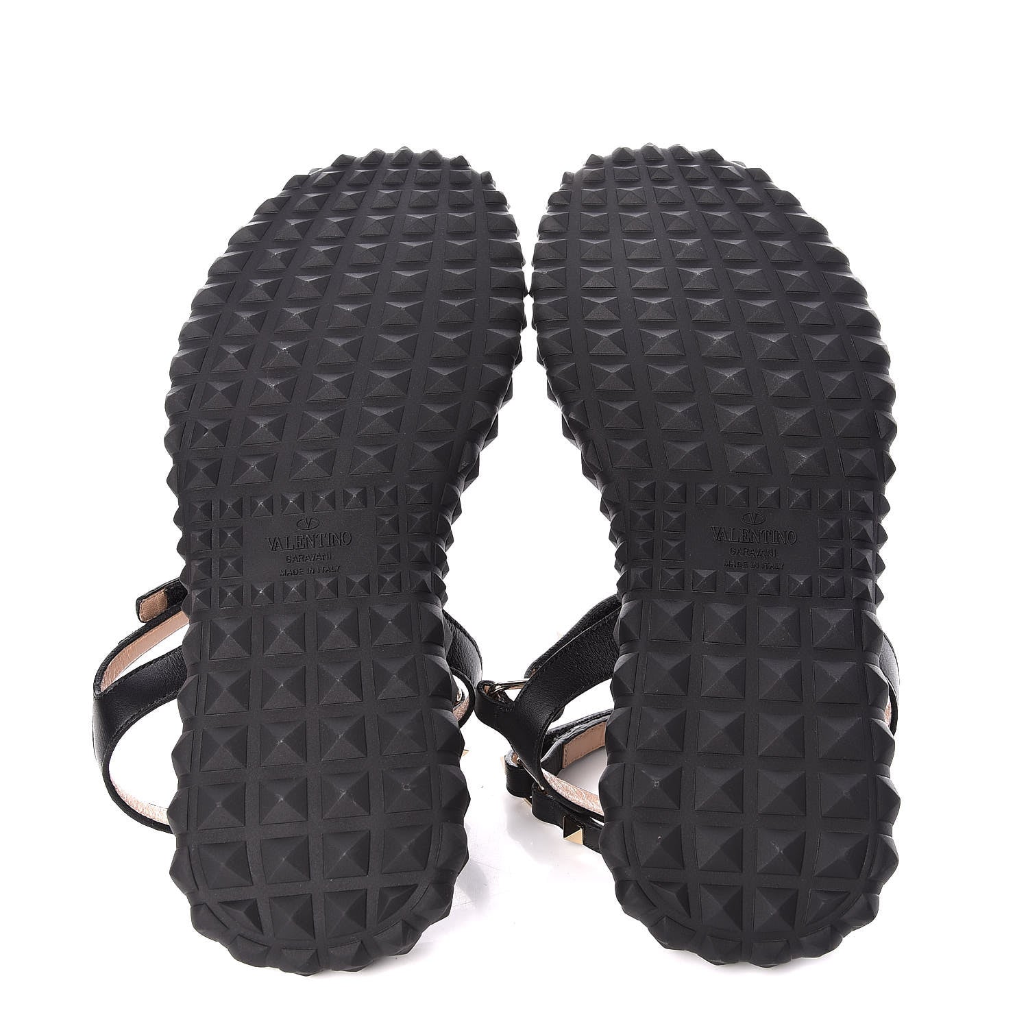 Valentino Garavani Calfskin Rockstud Gladiator Sandals 39 Black 5 of 9