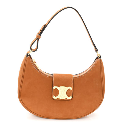 Celine Suede Medium Strap Ava Triomphe Shoulder Bag Camel 1 of 9