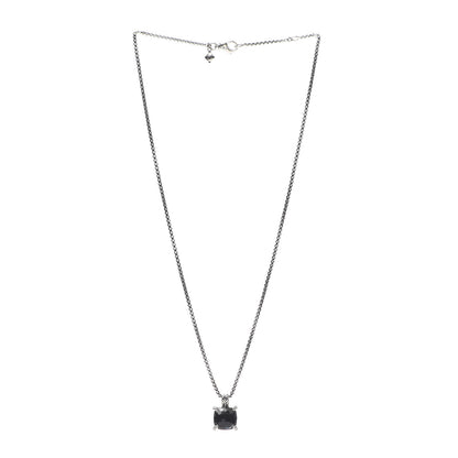 David Yurman Sterling Silver Diamond Green Orchid 11mm Chatelaine Pendant Necklace 3 of 6