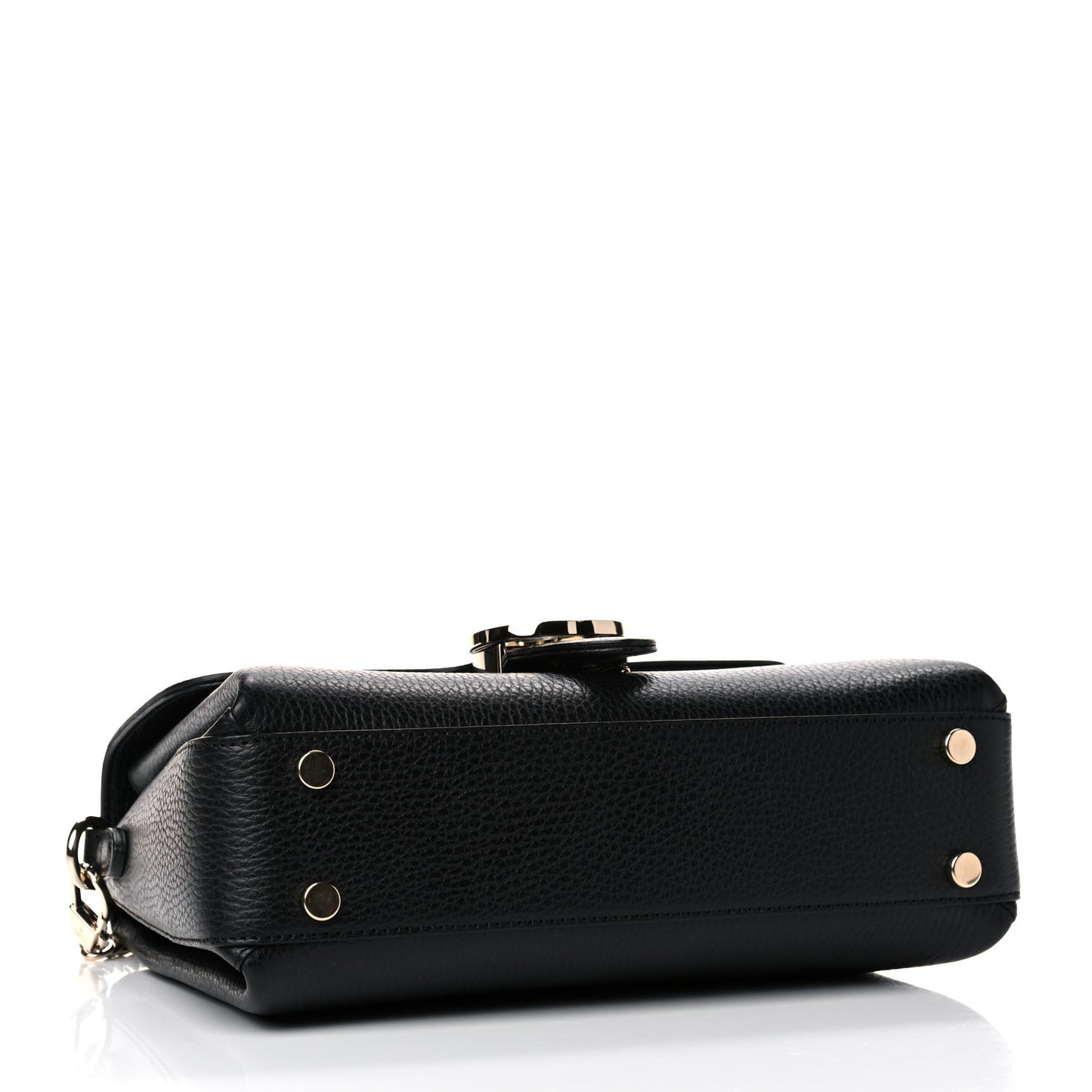 Dollar Calfskin Interlocking G Top Handle Shoulder Bag Black