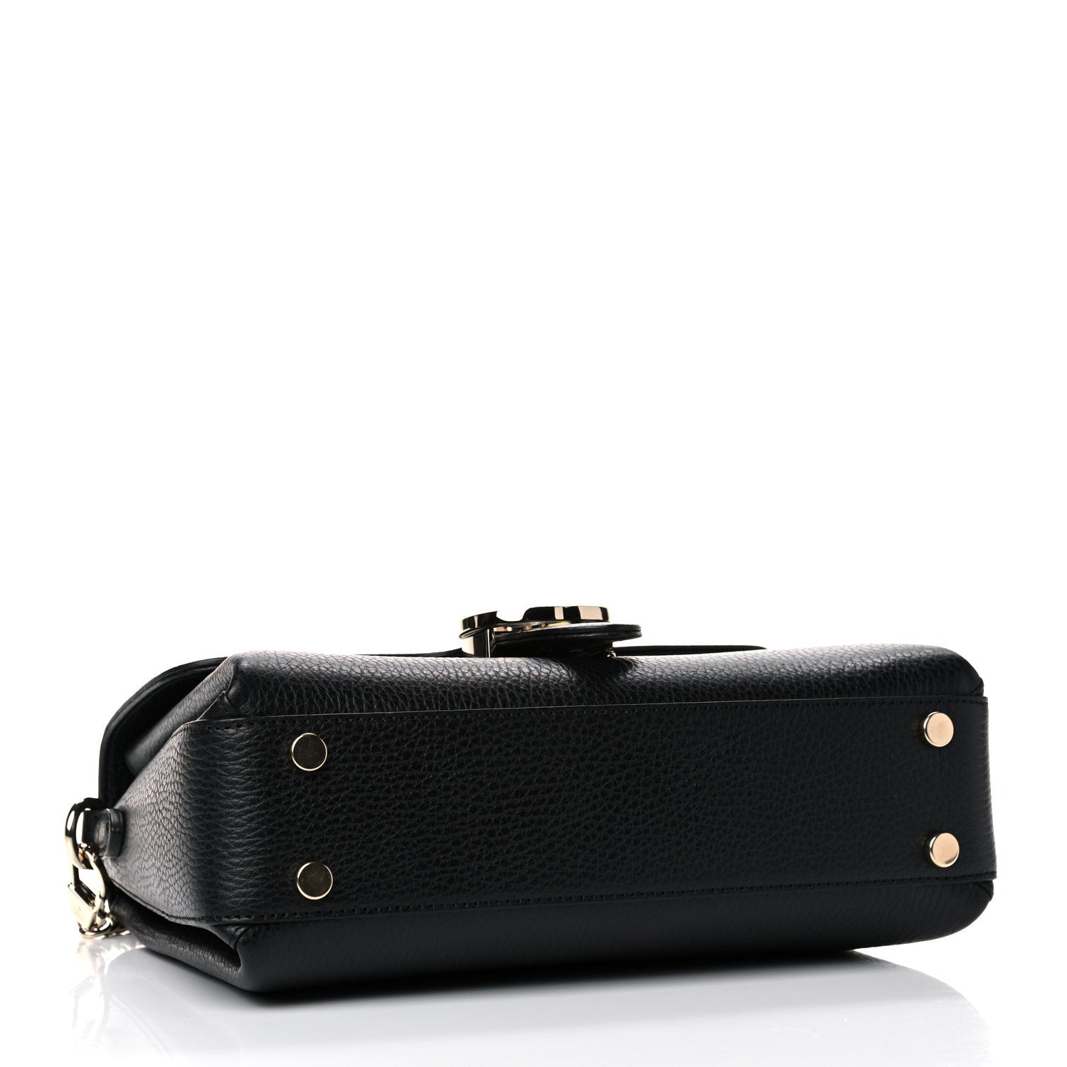 Gucci Dollar Calfskin Interlocking G Top Handle Shoulder Bag Black 4 of 13
