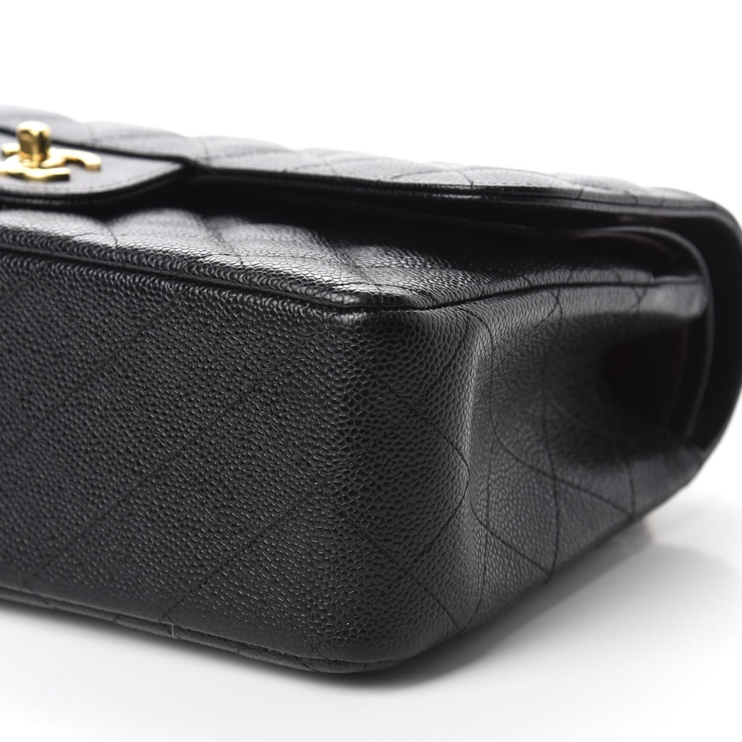 Caviar Quilted Jumbo Double Flap Black