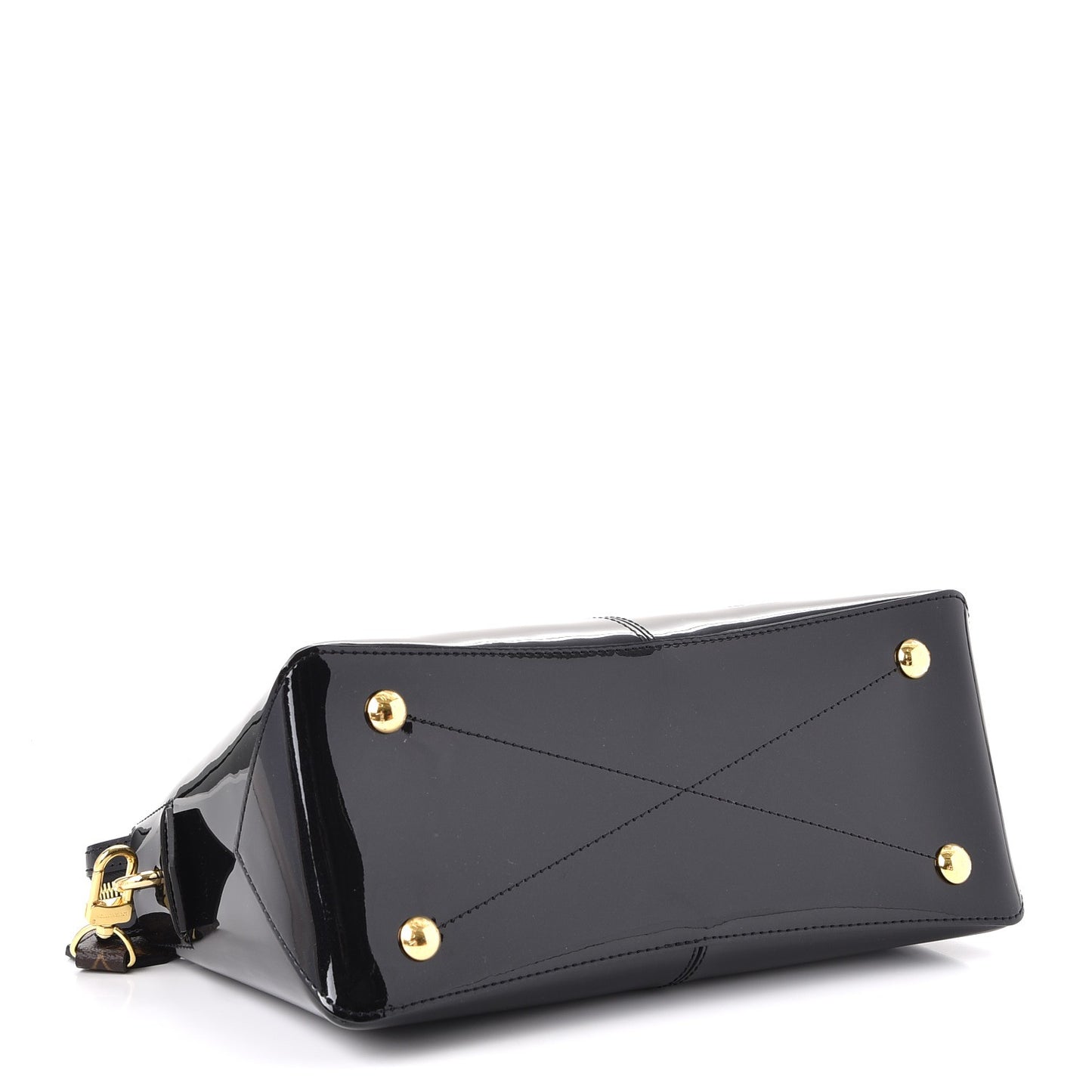 Patent Calfskin Miroir Tote Black