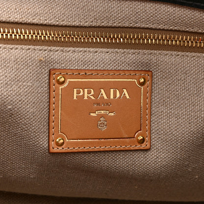 Prada Canapa Striped Tote Arancio 6 of 10