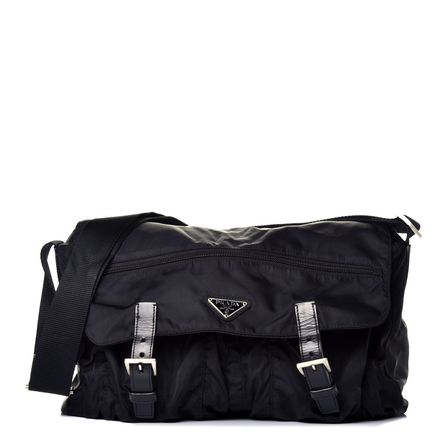 Prada Nylon Vela Messenger Bag Black 1 of 8
