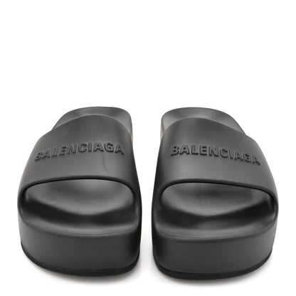 Balenciaga Rubber Chunky Platform Slide Sandals 35 Black 3 of 8