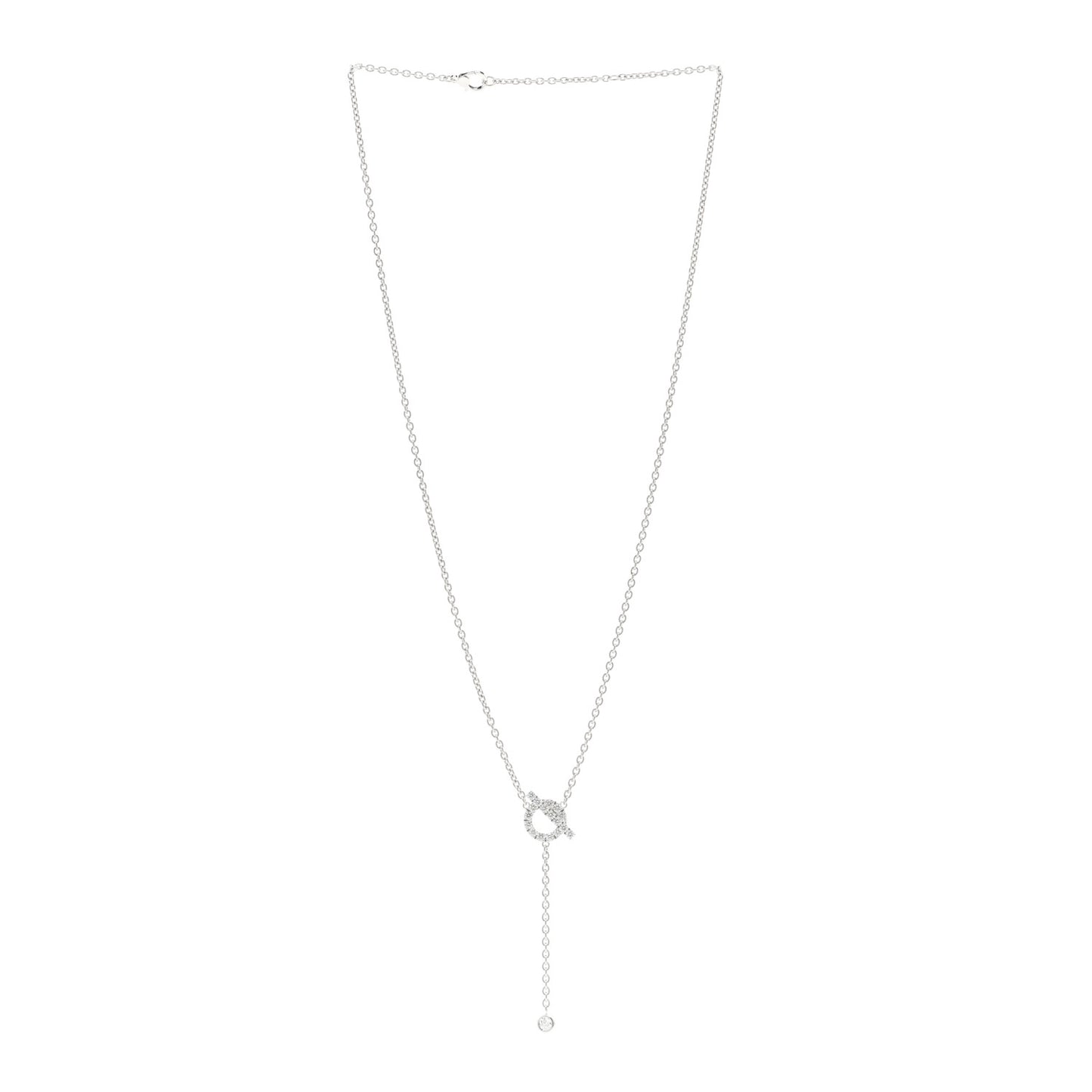 18K White Gold Diamond Finesse Lariat Necklace