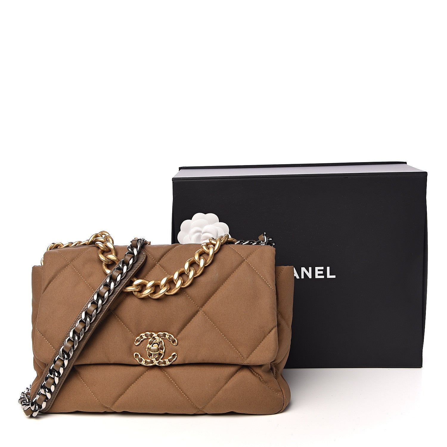 Chanel Canvas Quilted Large 19 Flap Bronze 11 of 11