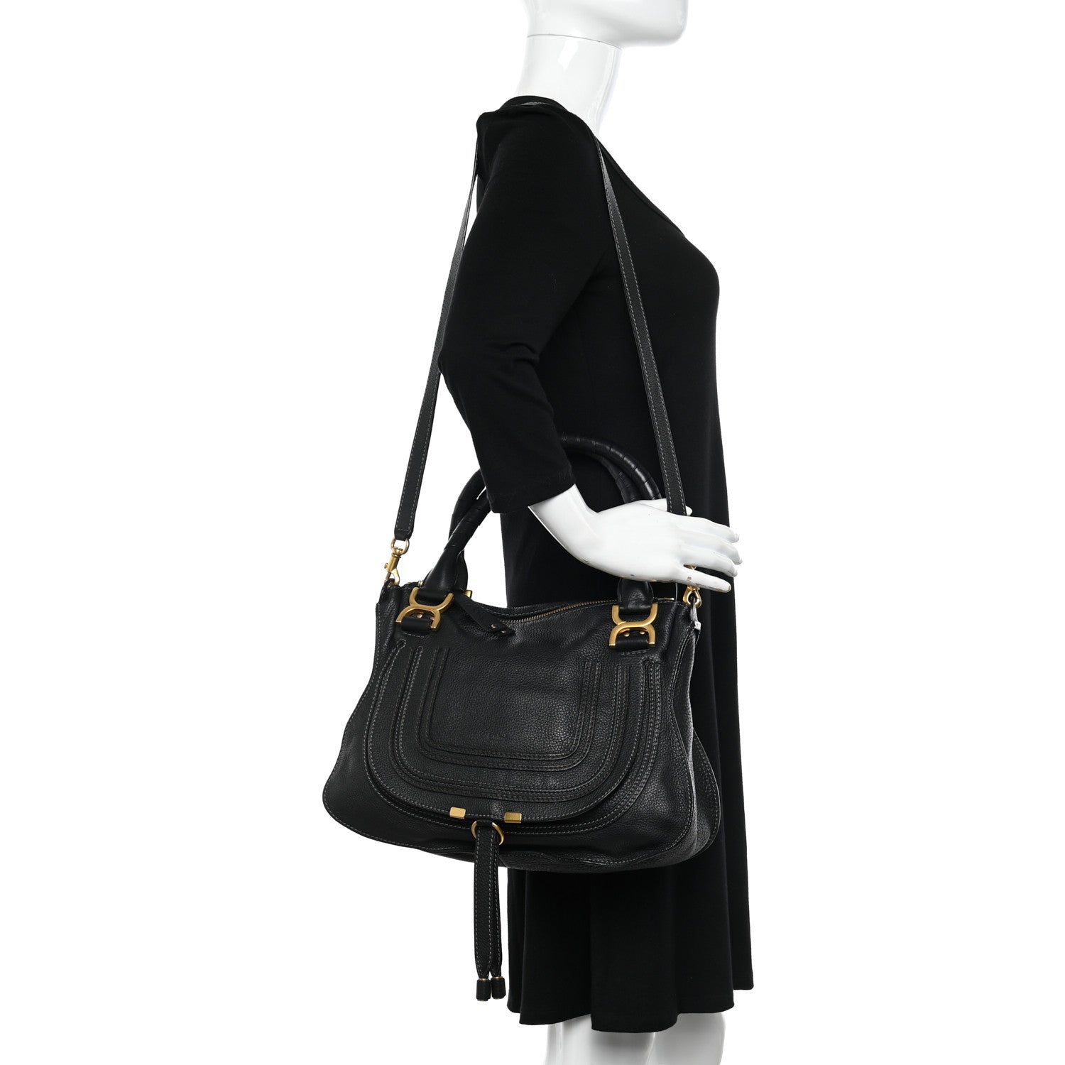 Chloe Calfskin Medium Marcie Satchel Black 2 of 10