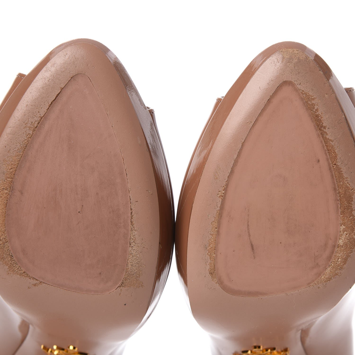 Prada Vernice Peep Toe Pumps 36 Brown 8 of 13
