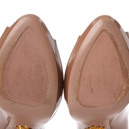 Prada Vernice Peep Toe Pumps 36 Brown 8 of 13