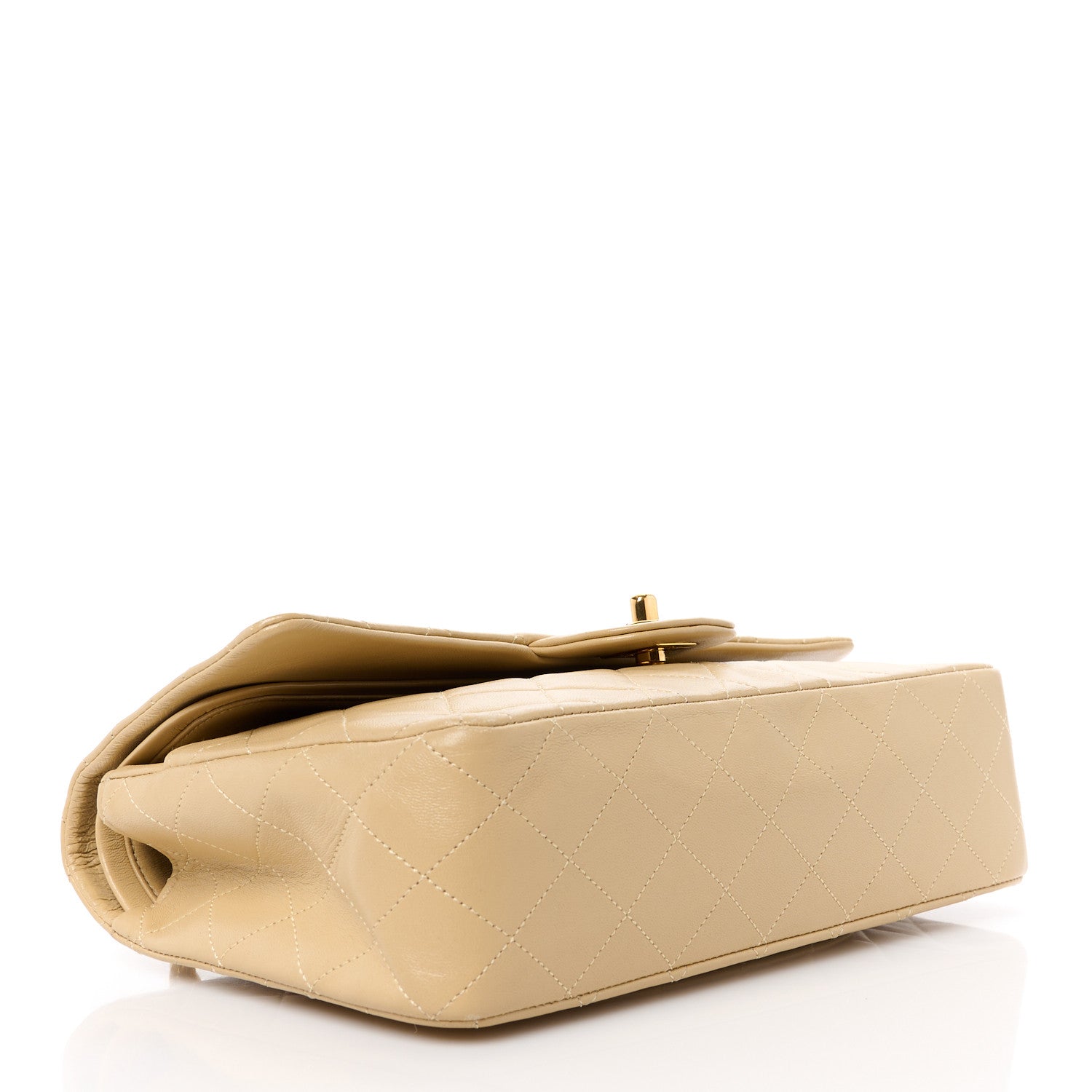 Chanel Lambskin Quilted Medium Double Flap Beige 4 of 12